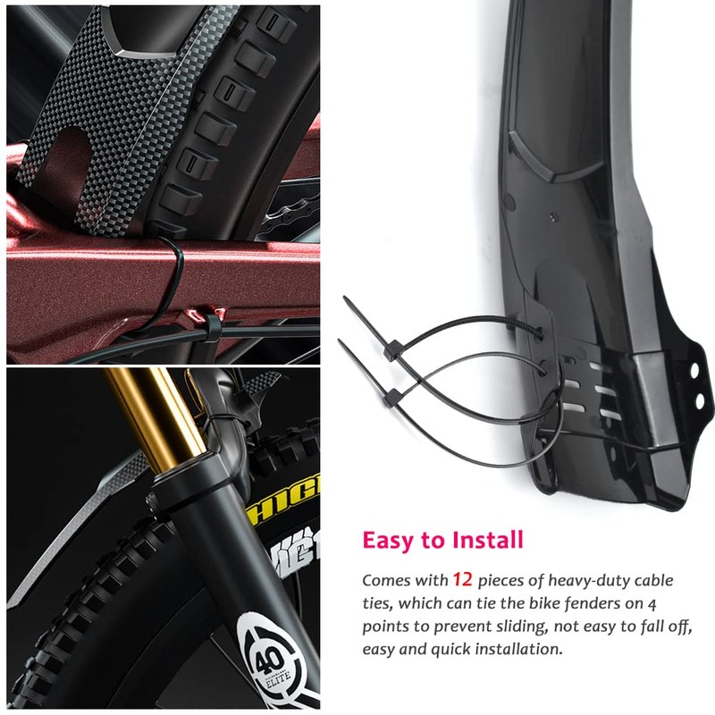 2 PCs Universal Mountain Bike Fender, MTB Bicycle Fenders Rear