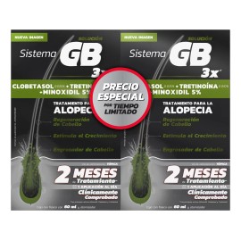 Sistema GB Pack X 2 Sistema Gb 3x Anticaída Para Hombre C/u De 60 Ml