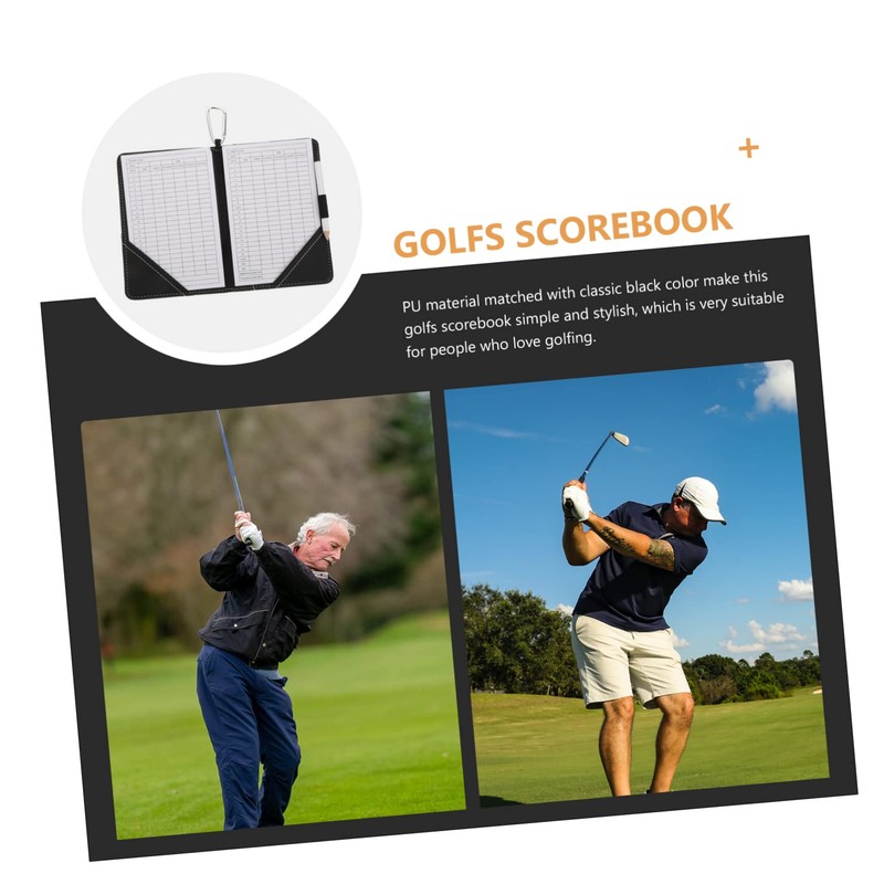 NOLITOY 1pc Portable Golf Scorecard Holder Pu Leather Protector Simple