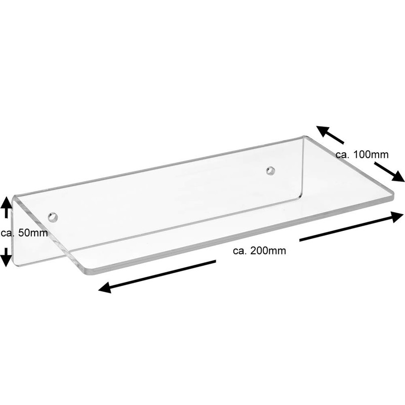 Zeigis Wall Shelf 200 mm Wide, 100 mm Deep, Acrylic