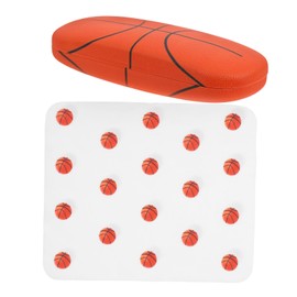 FRCOLOR Hard Shell Eyeglasses Case Cool Basketball Pattern Portable Sunglasses Case for Kids Students Teenager Travel Eye Glass Protective Case with Cleaning Cloth