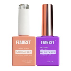 FZANEST Set De Esmaltes De Uñas En Gel Con Base Y Capa Superior De Diamante, Sin Tpo Ni Hema. Brillo Ultra Duradero Para Fortalecer, Extender,...     