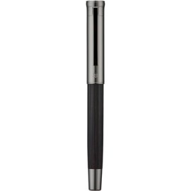 Hong Dian 1866 - Pluma estilográfica, tallado de nudo chino de punta suave extra fina de iridio, barril de pluma de madera Bubinga de diseño retro