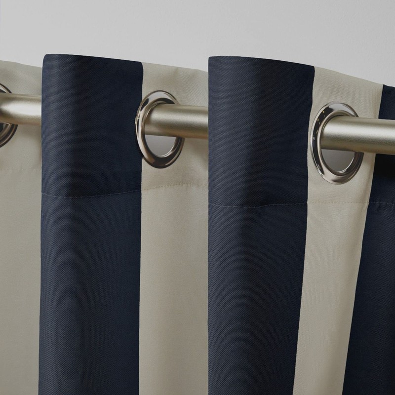 Exclusive Home Canopy Stripe Indoor/Outdoor Grommet Top Curtain Panel, 54"x96",