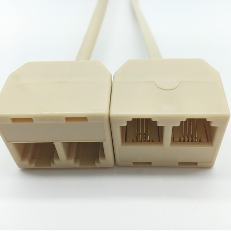 tunghey 2Pack Two Way Telephone Splitters, Male to 2 Female