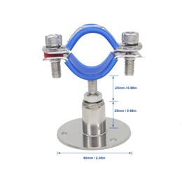 Stainless Steel Adjustable Pipe Clamp Bracket - Wall/Ceiling Mount Support for 1-1/4 Inch Pipe, Heavy-Duty Rustproof Brackets with Screws, Short Type, Set of 2