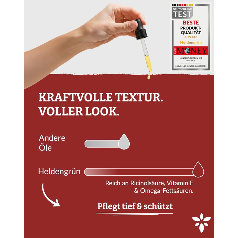 Heldengrün® Organic Castor Oil Hair [100% Natural Pure] - Castor