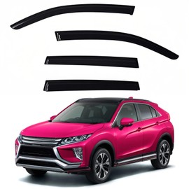 YLSCOO Window Visors Rain Guards fits 2018-2026 Mitsubishi Eclipse Cross, Window Wind Deflectors Vent Shades Accessories, Out-Channel, Dark Smoke 4 Pcs, 2019 2020 2021 2022 2023 2024 2025