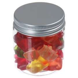 Pohli 75 ml PET Jars Transparent with Aluminium Lid, Pack of 10