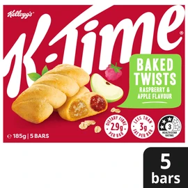 Kellogg's K-Time Baked Twists, Raspberry and Apple Flavour Snack Bars, 185g, 5 Count (Pack of 1)
