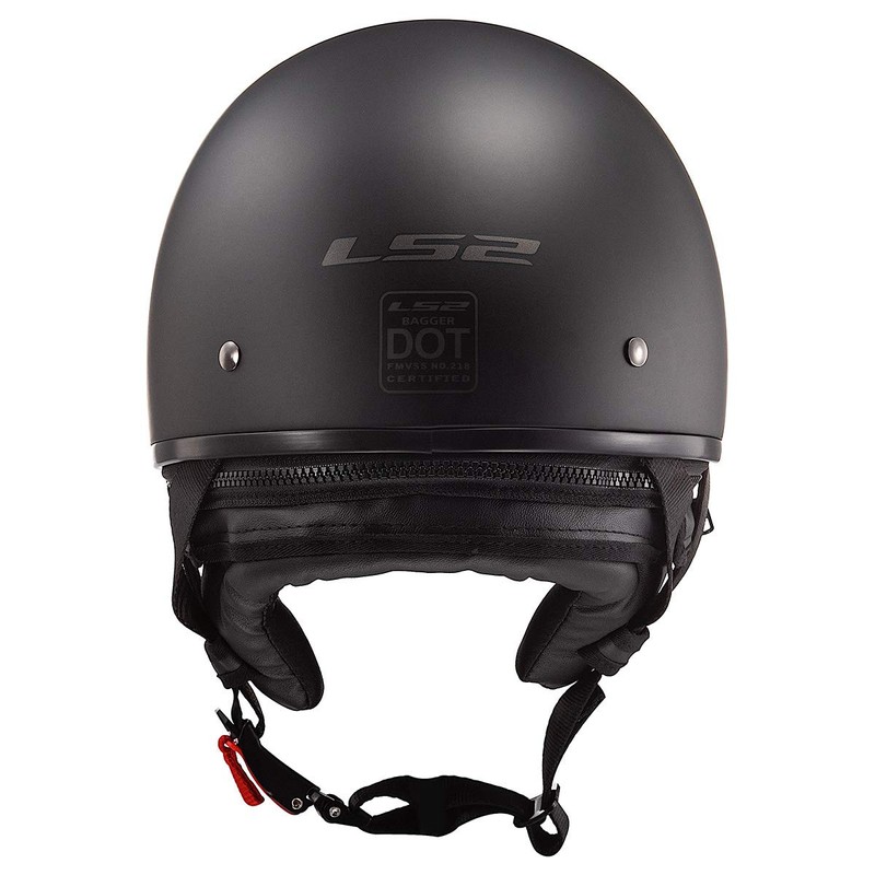 LS2 Helmets Bagger Motorcycle Half Helmet (Matte Black - Medium)