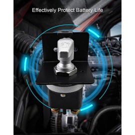 12V-24V Heavy Duty Battery Disconnect Switch, 6000W Battery Kill Switch with Mounting Bracket and Hardware for Car Boat Truck RV ATV Vehicle, Maximum Rated Current 2500A