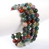 Natural Multicolor Indian Agate Gemstone 8mm Round Beads Stretch Bracelet