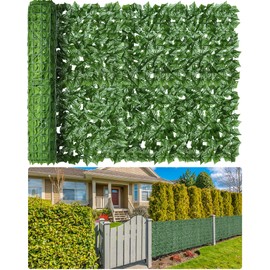Moeput Artificial Ivy Privacy Fence Screen, 60x160in(65 Sqft) Anti-Ultraviolet Artificial Hedge Grass Wall, Used for Indoor and Outdoor Green Background, Garden Greening Decoration