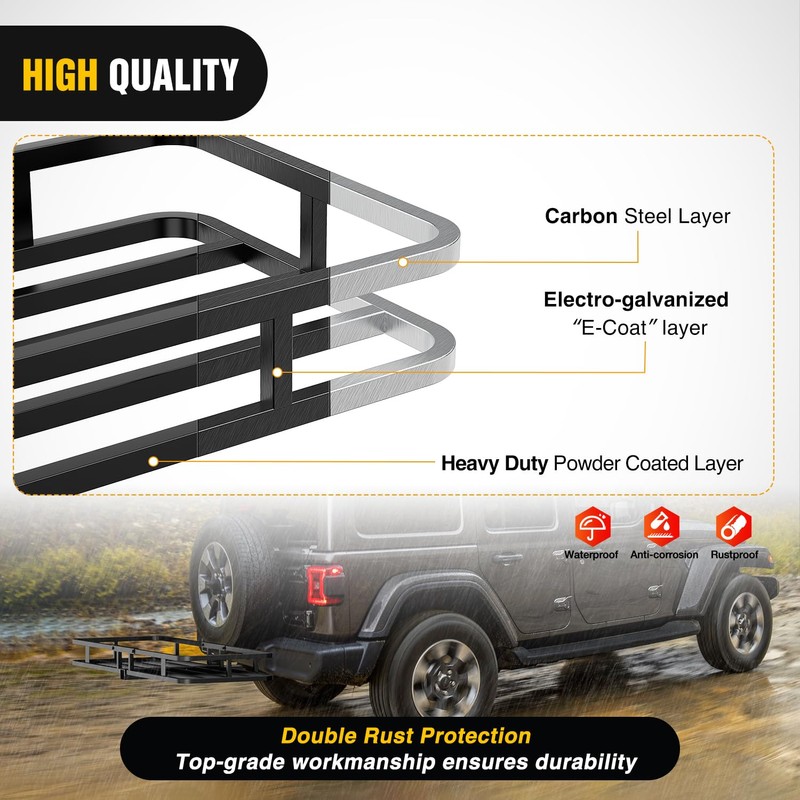 Nilight 53" X 19" X 4" Hitch Cargo Carrier Fits