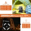 Camping Fan with Light - 20000mAh Rechargeable Battery Fan, 112Hrs