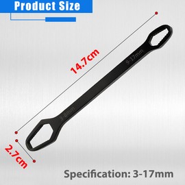 Steel Double Universal Wrench With High Hardness Self Tightening Mechanism, Black Chrome Vanadium Steel Basic Tool, Hand Tools For Plumbing Repair And Maintenance, Reliable Versatile Tightening Wrench