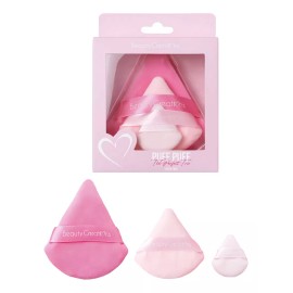 BEAUTY CREATIONSS® Set 3 Borlas Velvet Puffs The Perfect Trio Beauty Creations® Tamaño De La Esponja 3 Tamaños