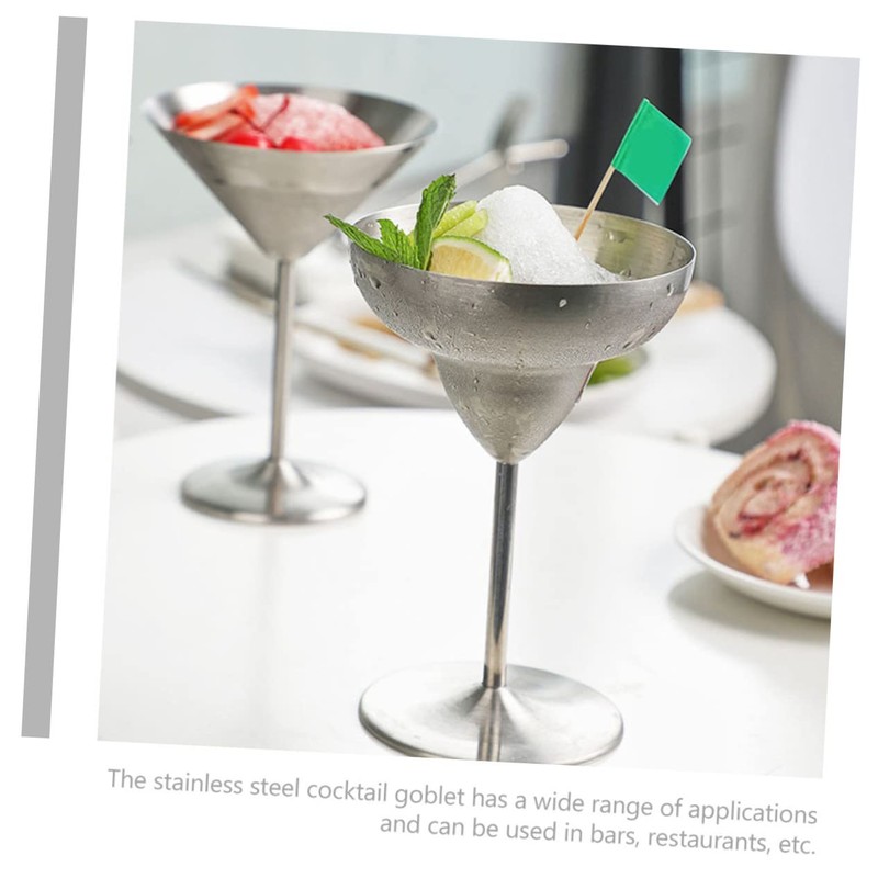GRIRIW Stainless Steel Wine Goblet Metal Cocktail Cup for Parties
