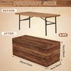 Moukeren 6 ft Fitted Wooden Grain Table Cover Brown Rustic