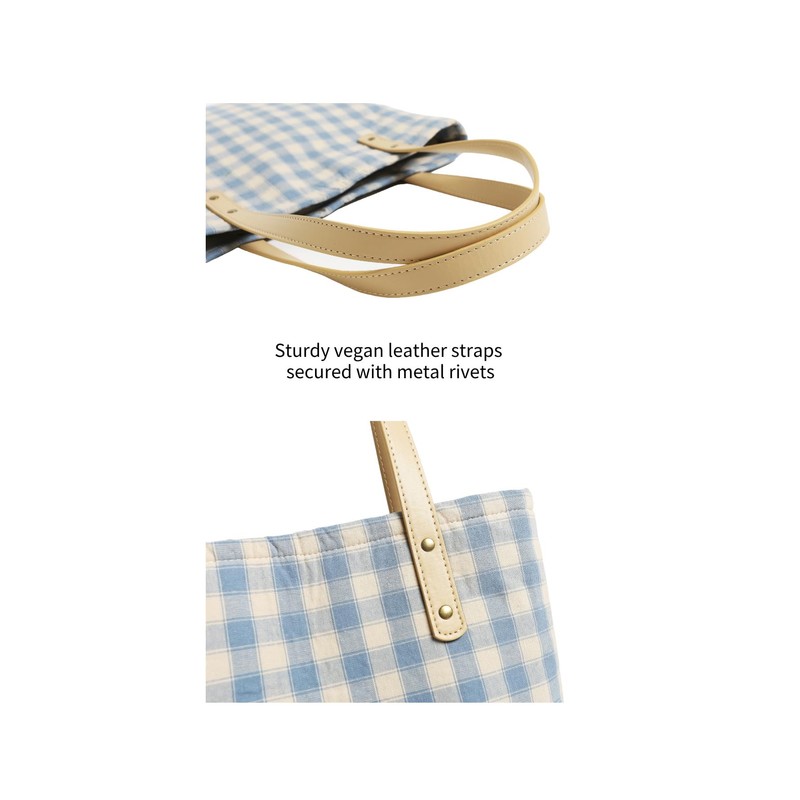 Jeelow Plaid Canvas Shoulder Bag for Women with Snap Closure,