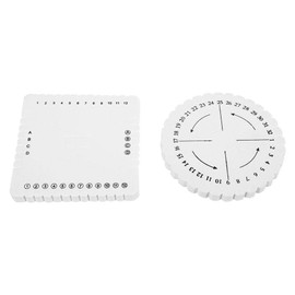 2Pcs Round Square Kumihimo Disc Macrame Braided Cord String Bracelet Weaving Disk, DIY Weaving Tool, with English Instruction 3.9 * 3.9 * 0.4 Inch(L-Square and Round)