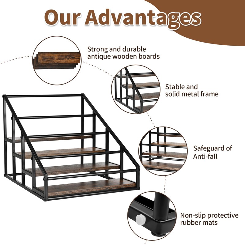 YQBRAO Coffee Syrup Rack Organizer,Liquor Bottle Display Shelf,Water cup display