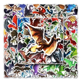 Bric Dodo Pack of 100 Dragon Stickers Water Bottles Laptop Phone Guitar Skateboard Computer Suitcase Bicycle Dragon Vinyl Stickers Waterproof Aesthetic Stickers for Teenagers Children Adults