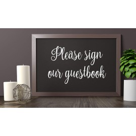 Yellow - Please Sign Our GUESTBOOK 10" x 6.5" Vinyl Decal Sticker - V2 - Wedding