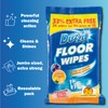Duzzit Quick Cleaning Floor Wipes 24Pk, Resealable