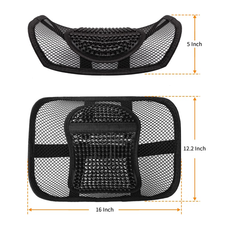 Samyoung Mesh Back Lumbar Support, Back Support Seat Cushion with