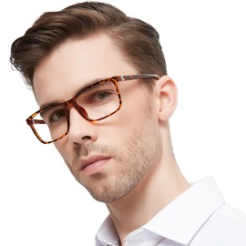 MARE AZZURO Large Reading Glasses +1.25 Men Flexible Square Readers 1.0 1.25 1.5 1.75 2.0 2.25 2.5 2.75 3.0 3.5 4.0 5.0 6.0 (Tortoise, 125)