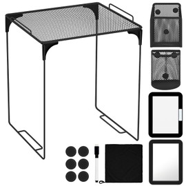 BCUEIDO Locker Organizer, Back to School Essentials Locker Accessories for Boys, Locker Set Include Locker Shelf, Locker Mirror, Whiteboard, Dry Erase Markers Holder and More (Black)