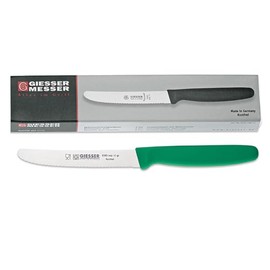 Giesser seit 1776 - Made in Germany - Tomatenmesser 6er Set grün, Klinge 11 cm, rutschfest, kleines Universalmesser spülmaschinenfest, rostfrei