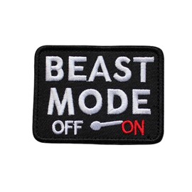 Beast Mode On Patch, Military Badge, Emblem Patch, Funny Morale Patches, Moral Patch, Military Patch, Meme Patch, Hook and Loop, Embroidered Patch for Tactical Backpacks, Clothing, Jeans, Hats, Bags