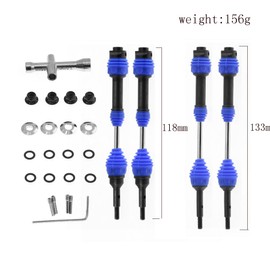 Upgraded Drive Shaft 40Cr Steel Front Rear CVD Driveshaft for RC 1/10 Traxxas Slash 4x4 Rustler VXL 4X4 Stampede VXL 4X4 Upgrades Parts (Dark Blue)