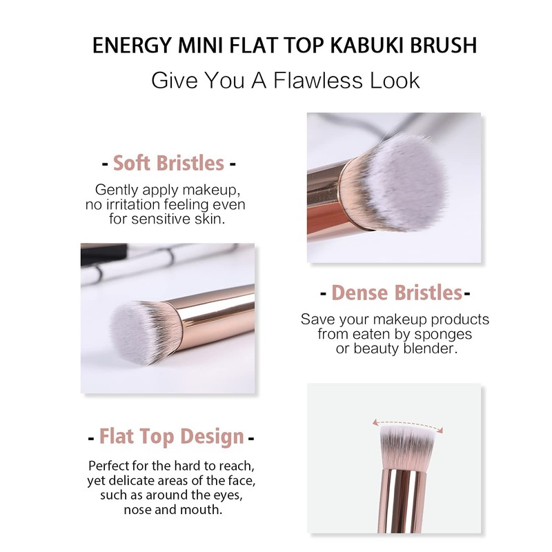 ENERGY Pennello Correttore Mini Flat, Contorno, Trucco per Occhiaie -