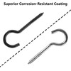 Pack of 75 Small Screwing Hooks, Multi-Size Screw Hooks, Silver,