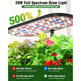Hydroponics Growing System Kit, 16 Pods Indoor Garden with 28W Full Spectrum LED Grow Light, Auto Timer, 3 Smart Light Modes, 8L Large Herb Garden, Ideal Gardening Gift for Women, Men (Black)