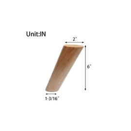 BIKANI Round Solid Wood Furniture Legs Sofa Replacement Legs Perfect for Mid-Century Modern for Sofa, Couch, Bed, Coffee Table (6 Inches,Set of 4, Original Wood Color)