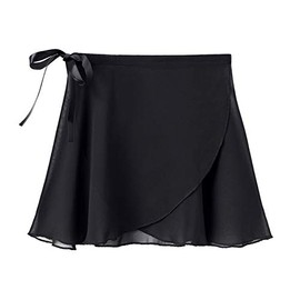 Stelle Ballet/Dance Chiffon Wrap Skirt for Toddler/Girls/Women (Black (Adjustable Tie), 4-6 Years)