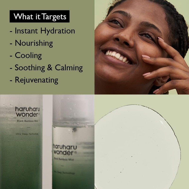 HARUHARU wonder Black Bamboo Mist, Hydrating and Firming skin, Panax