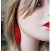 Red Feather Earrings - Handmade