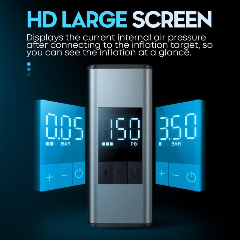 Mini Bike Tyre Pump with Gauge, CYCLAMI Max 150 PSI