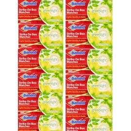 Generic Diamond Strike on Box Matches 300 Count 12 Pack Total 3,600, Green