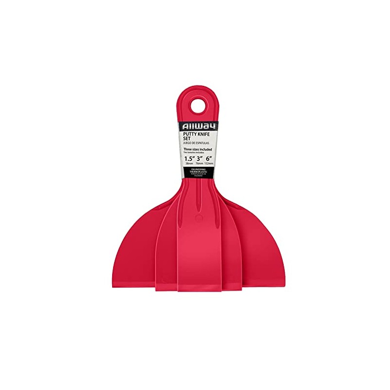 ALLWAY DS-3PK 3-Piece Celcon Plastic Putty Knife Set, 1-1/2", 3",