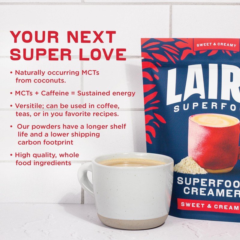 Laird Superfood Non-Dairy Superfood Creamer - Coconut Powder Coffee Creamer