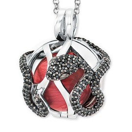 Engelsrufer Women's Necklace Made of Sterling Silver with Harmony Ball Pendant in Size XS, Lobster Clasp, Nickel Free, Sterling Silver, Cubic Zirconia