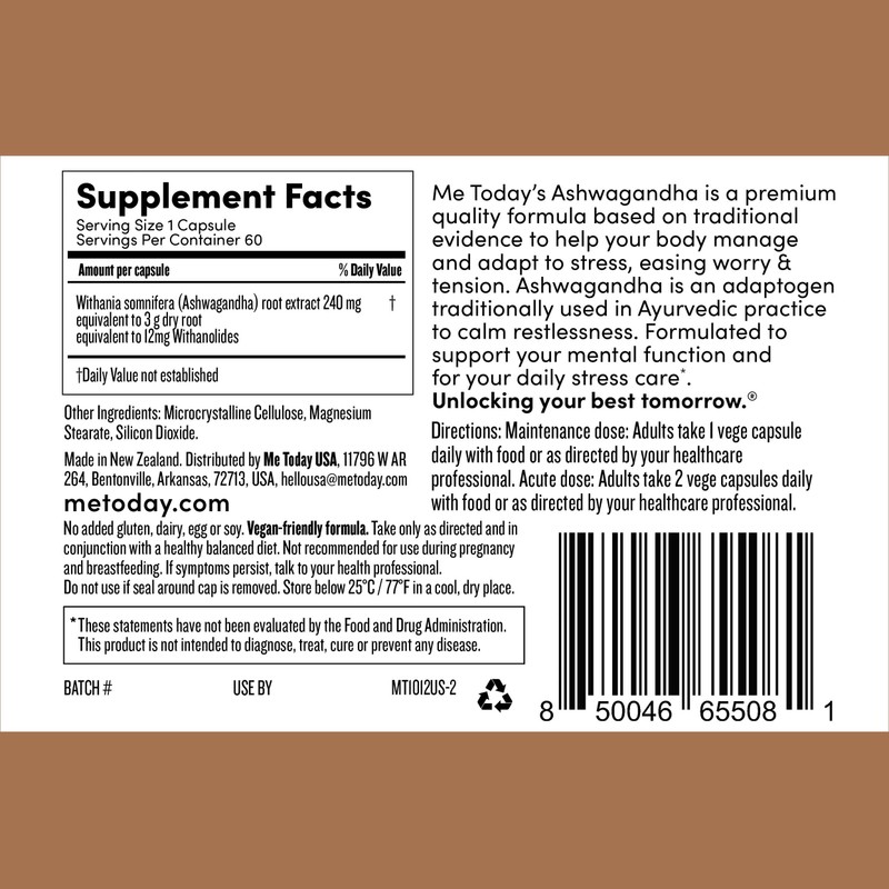 me today Ashwagandha 3000 – High Strength Adaptogen for Stress