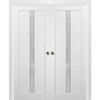 French Double Pocket Doors | Quadro 4112 White Silk with